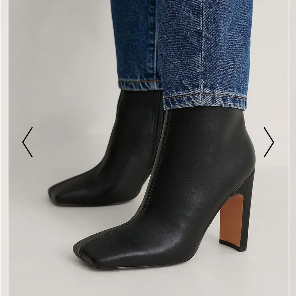 NA-KD black square ankle boots